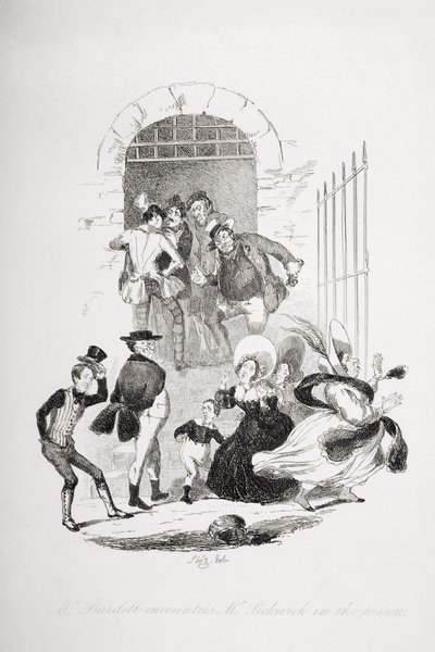 Mrs. Bardell Encounters Mr. Pickwick at the Prison, Illustration from 